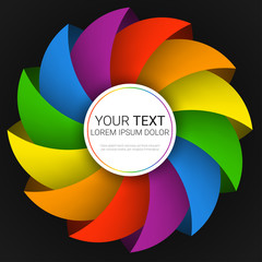 Wall Mural - Modern colorful background. Vector illustration in LGBT colors. Symbol of peace, gay culture. Rainbow template, paper layers. Pride Month.