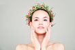 © artmim - Spa Woman with Summer Flowers Wreath. Natural Beauty. Model touc