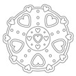 Coloring Simple Heart Mandala