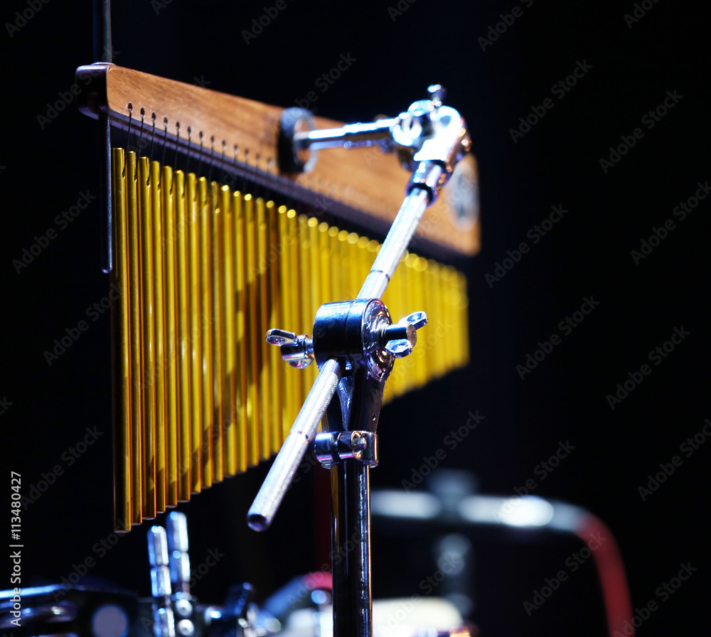 Musical instruments on a stage