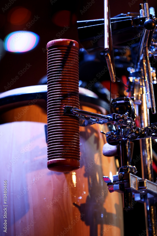 Musical instruments on a stage