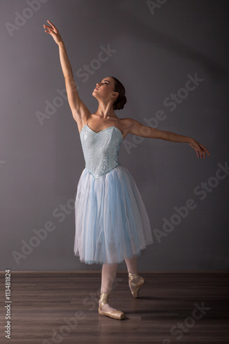 Fényképezés young ballerina in ballet pose classical dance