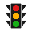 Traffic control light / signal with red, yellow and green color flat icon for apps and websites