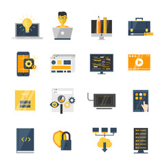 Sticker - Program Development Flat Icon Set