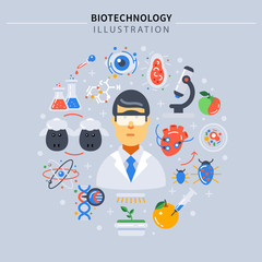 Wall Mural - Biotechnology Colored Composition