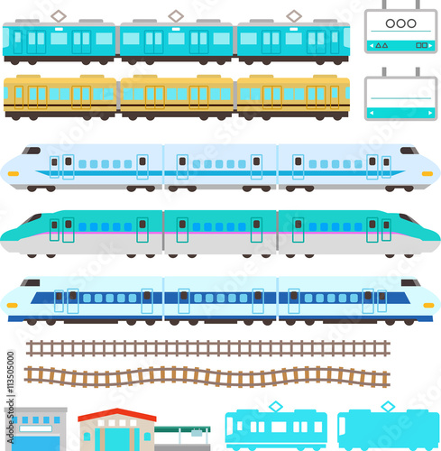 かわいい電車と新幹線のイラストセット Adobe Stock でこのストックベクターを購入して 類似のベクターをさらに検索 Adobe Stock