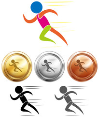 Poster - Sport medals and running