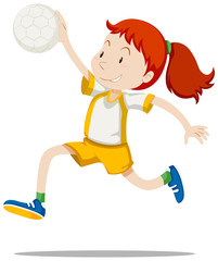 Sticker - Woman athlete playing handball