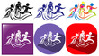 Triathlon icon in three designs