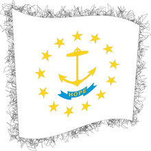 Flag Of Rhode Island. Vector Illustration Of A Stylized Flag.
