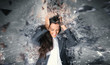 © XtravaganT - Attractive businesswoman caught in a detonation