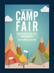 Wall Mural - Camp Fair Template, Banner or Flyer design.