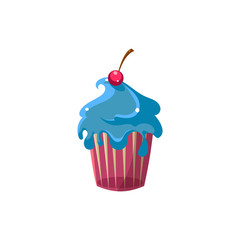 Poster - Cute Cupcake With Blue Icing