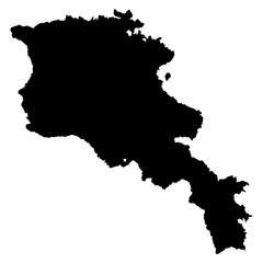 Wall Mural - Armenia black map on white background vector