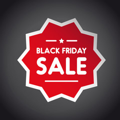 Sticker - Black Friday Sale label sticker red vector