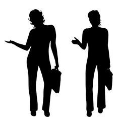 Sticker - Vector silhouette of businesswoman.