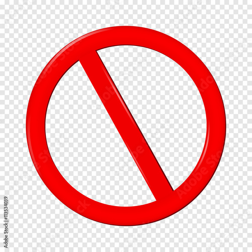 Fotografía No Sign. Isolated on transparent background.