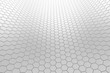 White Hexagon perspective background 3d rendering.