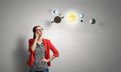 Wall Mural - Student of astronomy faculty