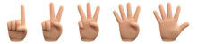 Handzeichen Für Zahlen - Eins, Zwei, Drei, Vier, Fünf
