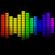 © bankrx - Rainbow music equalizer on black background