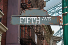Image Of A Street Sign For Fifth Avenue, New York