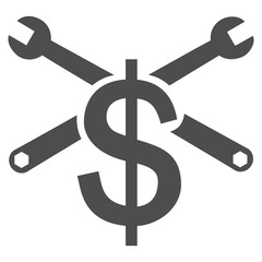 Service Price vector icon. Style is flat icon symbol, gray color, white background.