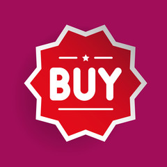 Sticker - Buy red sticker or label vector