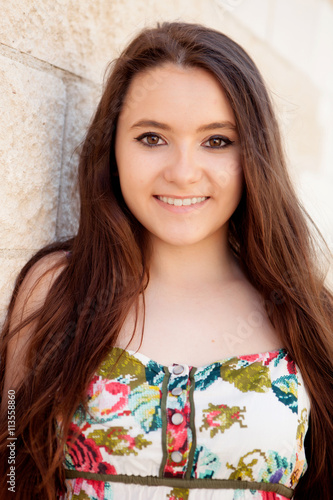 Spanish Brunette Girl With Long Hair Buy This Stock Photo And