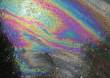 Oil Spill Pattern On Asphalt 