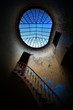 Old staircase with skylight