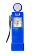 Vintage blue fuel pump on white