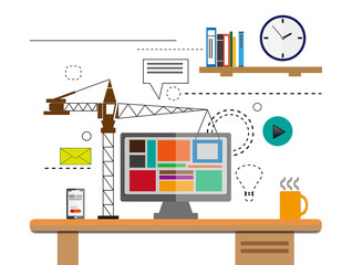 Wall Mural - website construction concept illustration