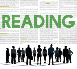 Wall Mural - REading Newspaper Book Education Media Concept