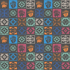 Wall Mural - Navajo seamless colorful tribal pattern