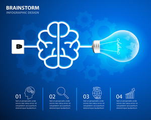 Abstract lightbulb brainstorm Infographic, Business concept infographic