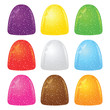 Colorful Gumdrops Soft Jelly Candy Covered With Sugar