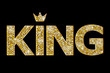Vector illustration of gold king text
