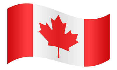 Wall Mural - Flag of Canada waving on white background