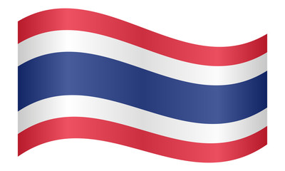 Wall Mural - Flag of Thailand waving on white background