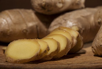 Wall Mural - Ginger root sliced