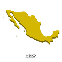 Wall Mural - Isometric map of Mexico detailed vector illustration