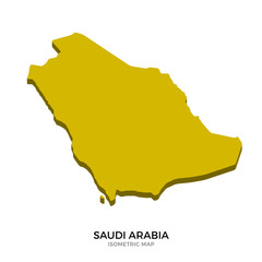 Wall Mural - Isometric map of Saudi Arabia detailed vector illustration