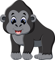 Sticker - illustration of Funny gorilla cartoon