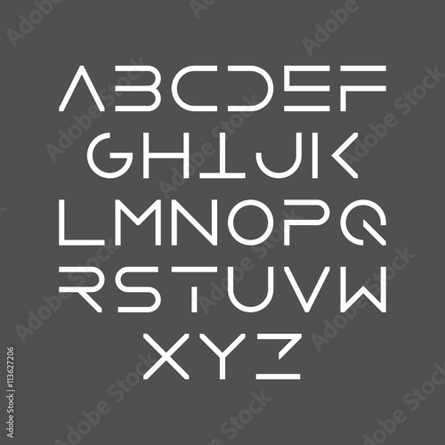 Fotografie, Obraz Thin line bold style uppercase modern font, typeface, minimalist style