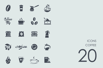 Canvas Print - Set of coffee icons