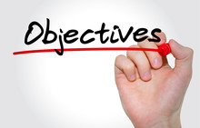 Hand Writing Objectives With Marker, Business Concept
