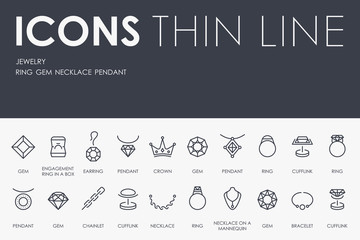 Canvas Print - Jewelry Thin Line Icons