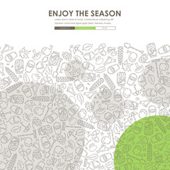 Poster - autumn Doodle Website Template Design