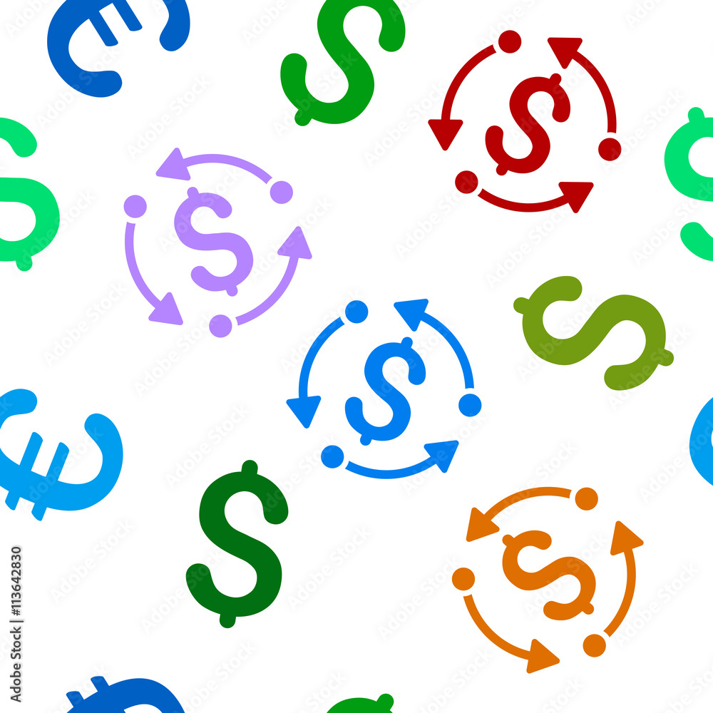 Money Rotation Matrix Money Rotation vector seamless repeatable pattern. Style is flat money ...